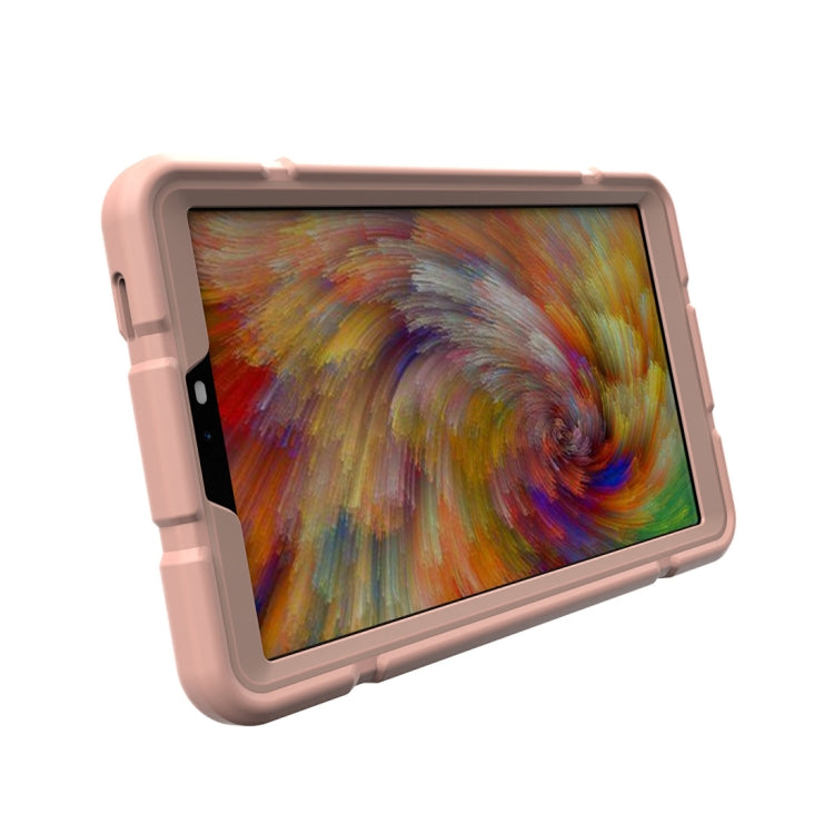 For Samsung Galaxy Tab A9 Armor Holder Silicone Hybrid PC Tablet Case(Rose Gold) - Galaxy Tab A9 by buy2fix | Online Shopping UK | buy2fix