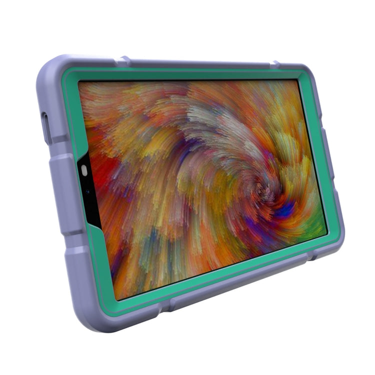 For Samsung Galaxy Tab A9 Armor Holder Silicone Hybrid PC Tablet Case(Purple Mint Green) - Galaxy Tab A9 by buy2fix | Online Shopping UK | buy2fix
