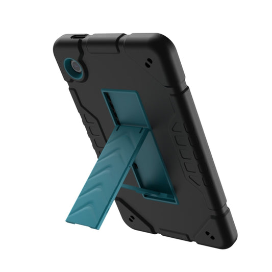For Samsung Galaxy Tab A9 Armor Holder Silicone Hybrid PC Tablet Case(Black Blue) - Galaxy Tab A9 by buy2fix | Online Shopping UK | buy2fix