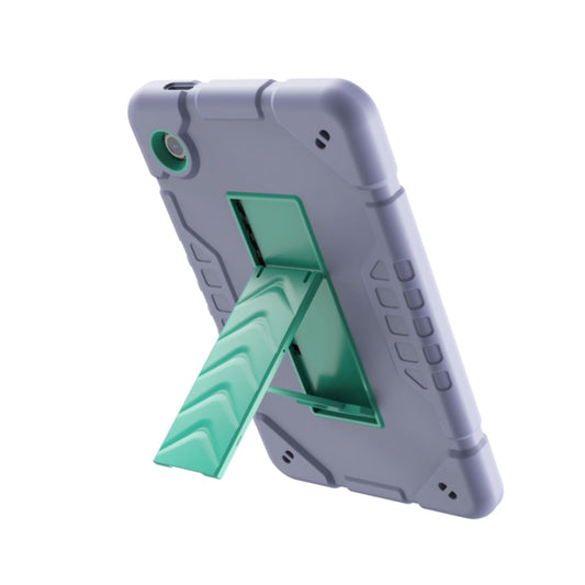 For Samsung Galaxy Tab A9+ Armor Holder Silicone Hybrid PC Tablet Case(Purple Mint Green) - Galaxy Tab A9+ by buy2fix | Online Shopping UK | buy2fix