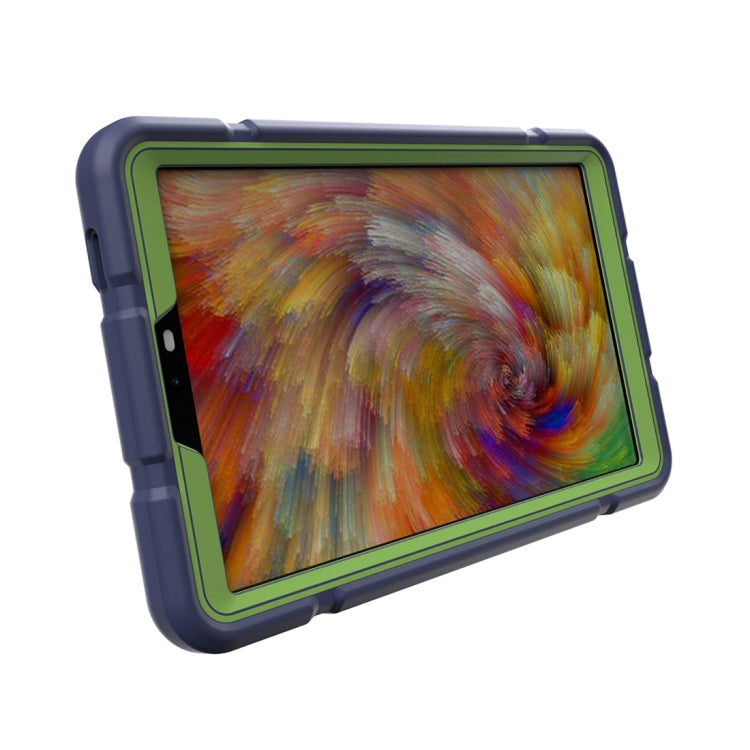 For Samsung Galaxy Tab A9+ Armor Holder Silicone Hybrid PC Tablet Case(Navy Yellow Green) - Galaxy Tab A9+ by buy2fix | Online Shopping UK | buy2fix