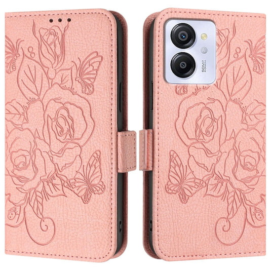 For Blackview Color 8 / Oscal Modern 8 Embossed Rose RFID Anti-theft Leather Phone Case(Pink) by buy2fix