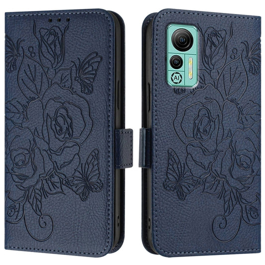 For Ulefone Note 14 Embossed Rose RFID Anti-theft Leather Phone Case(Dark Blue) by buy2fix