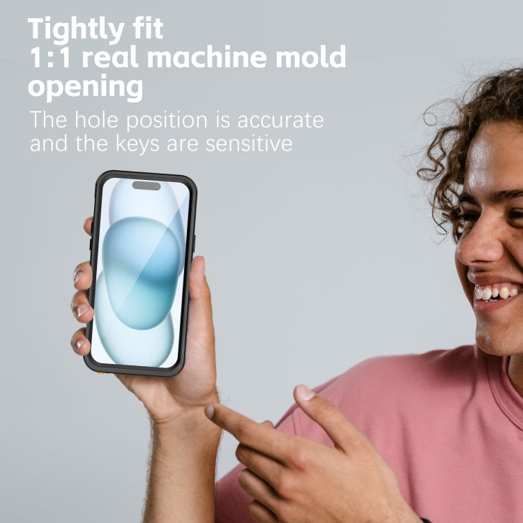 For iPhone 15 Plus RedPepper Shockproof IP68 Waterproof PC + TPU Protective Case(Black) - iPhone 15 Plus Cases by RedPepper | Online Shopping UK | buy2fix