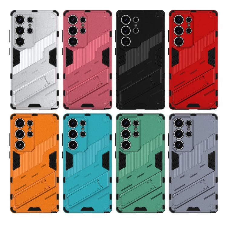 For Samsung Galaxy S25 Ultra 5G Punk Armor 2 in 1 PC + TPU Shockproof Phone Case with Invisible Holder(Grey) by buy2fix