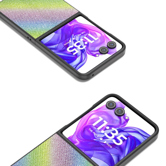 For Motorola Razr 50 Ultra Diamond Series Black Edge Phone Case(Rainbow) by buy2fix