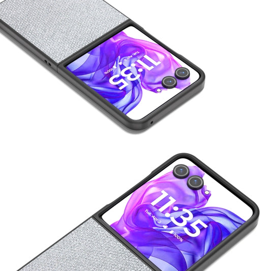 For Motorola Razr 50 Ultra Diamond Series Black Edge Phone Case(Silver) by buy2fix