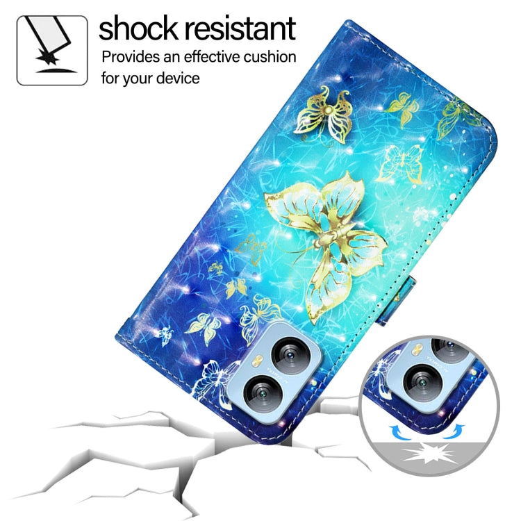 For Blackview A52 3D Painting Horizontal Flip Leather Phone Case(Golden Butterfly) by buy2fix