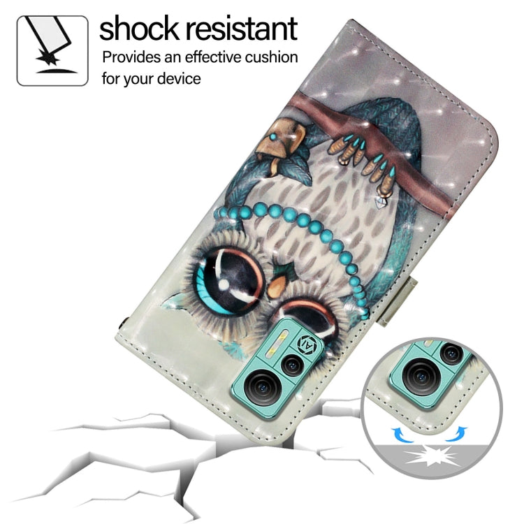 For Ulefone Note 14 3D Painting Horizontal Flip Leather Phone Case(Grey Owl) by buy2fix