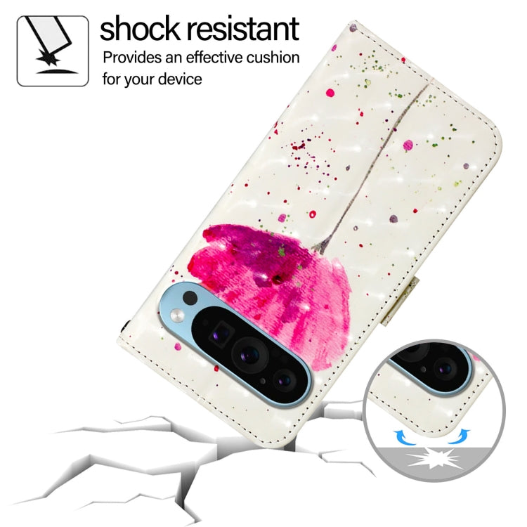 For Google Pixel 9 / 9 Pro 3D Painting Horizontal Flip Leather Phone Case(Flower) by buy2fix