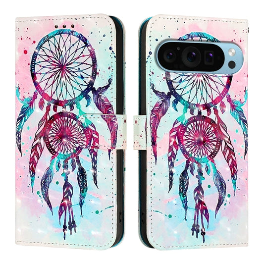 For Google Pixel 9 / 9 Pro 3D Painting Horizontal Flip Leather Phone Case(Color Drop Wind Chimes) by buy2fix