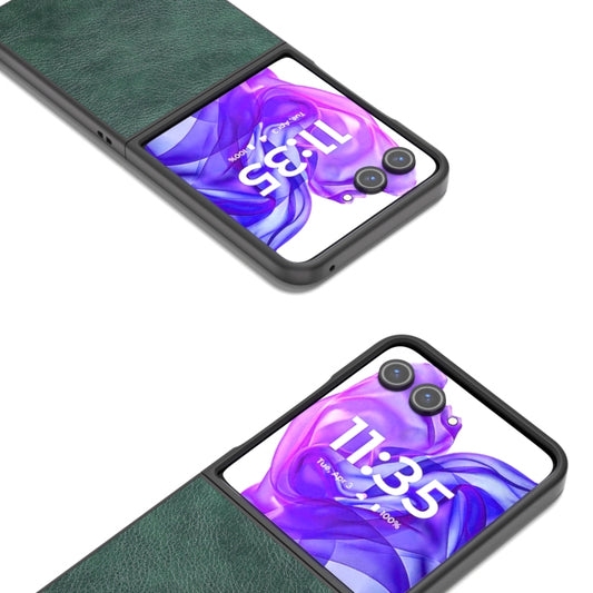 For Motorola Razr 50 Ultra Dual Color Lichi Texture PU Phone Case(Green) by buy2fix