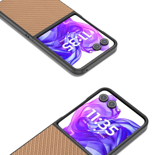For Motorola Razr 50 Ultra Carbon Fiber Texture Protective Phone Case(Gold) by buy2fix