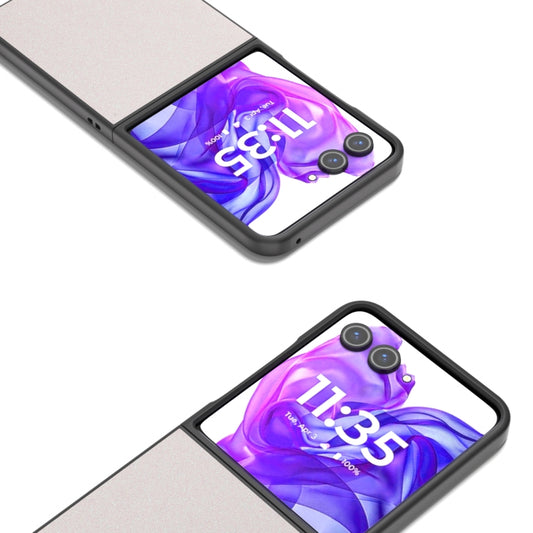 For Motorola Razr 50 Ultra Glitter Full Coverage PU + PC Phone Case(White) by buy2fix