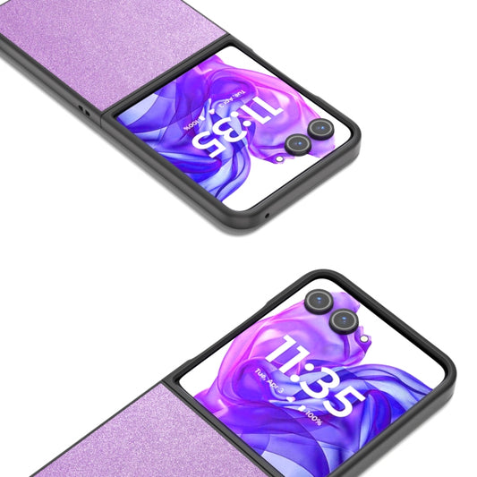 For Motorola Razr 50 Ultra Glitter Full Coverage PU + PC Phone Case(Purple) by buy2fix