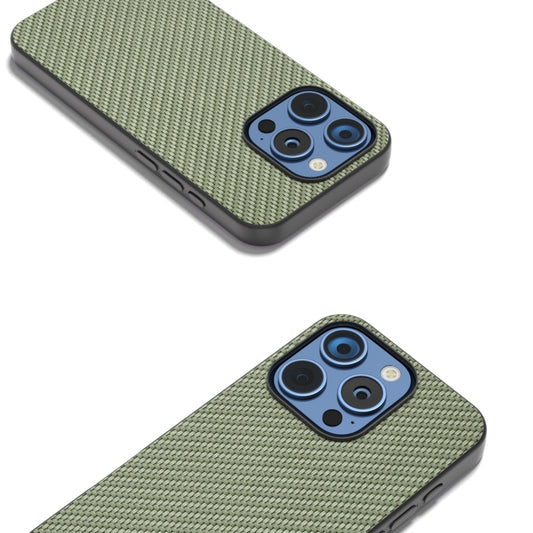 For iPhone 16 Pro Max Carbon Fiber Texture Protective Phone Case(Green) by buy2fix