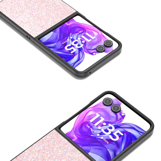 For Motorola Razr 50 Ultra Black Frame Colorful Glitter Phone Case(Pink) by buy2fix