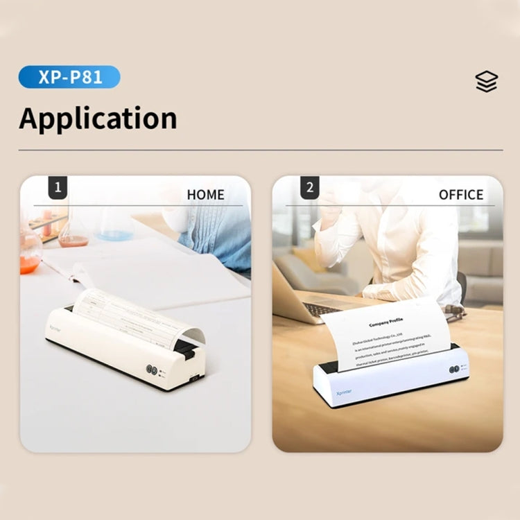 Xprinter P81 USB Interface + Portable Bluetooth Thermal Printer(AU Plug) by Xprinter