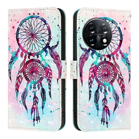 For OnePlus 11 3D Painting Horizontal Flip Leather Phone Case(Color Drop Wind Chimes) by buy2fix