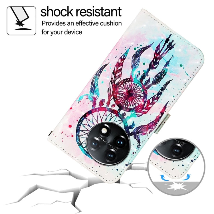 For OnePlus 11 3D Painting Horizontal Flip Leather Phone Case(Color Drop Wind Chimes) by buy2fix