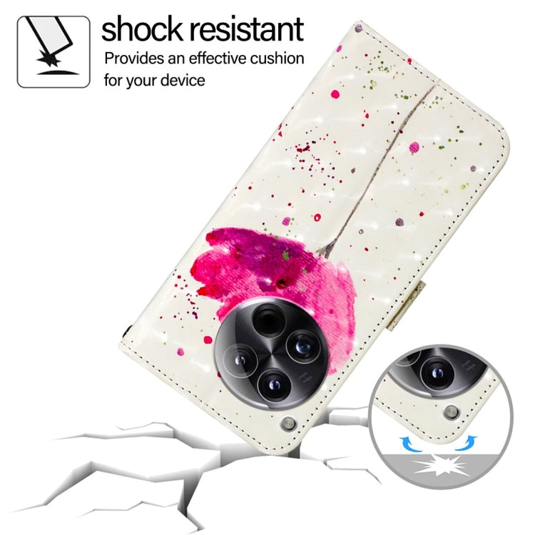 For OnePlus 12 Global 3D Painting Horizontal Flip Leather Phone Case(Flower) by buy2fix