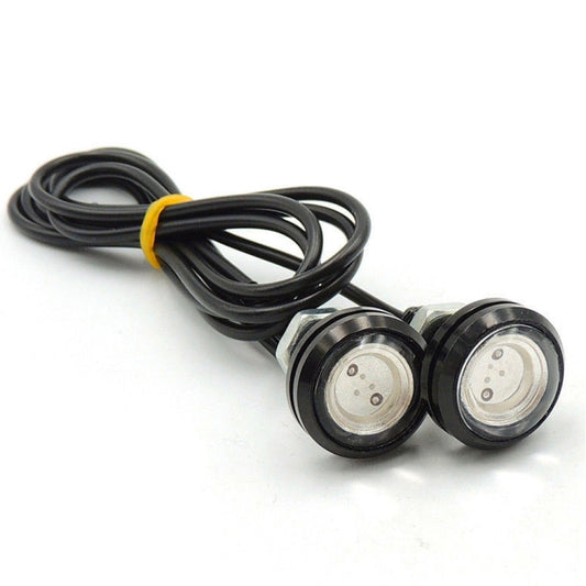 10pcs 23mm 1.5W DC12V Motorcycle Eagle Eye Light Double Lens Strobe Light(Red Light) by buy2fix