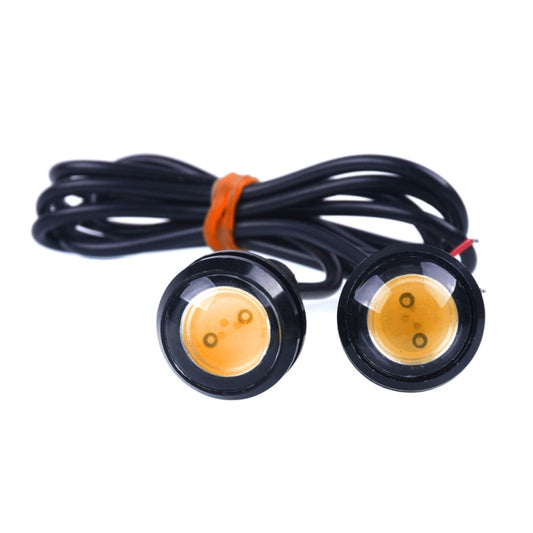 10pcs 23mm 1.5W DC12V Motorcycle Eagle Eye Light Double Lens Strobe Light(Yellow Light) by buy2fix