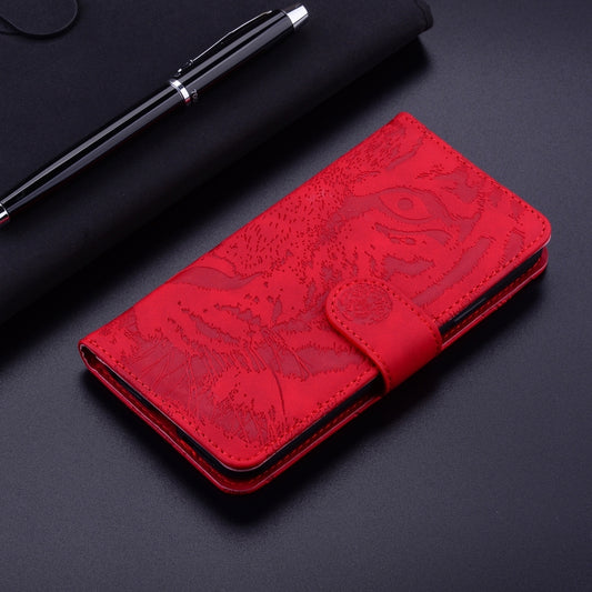 For Redmi K70 / K70 Pro Tiger Embossing Pattern Flip Leather Phone Case(Red) by buy2fix