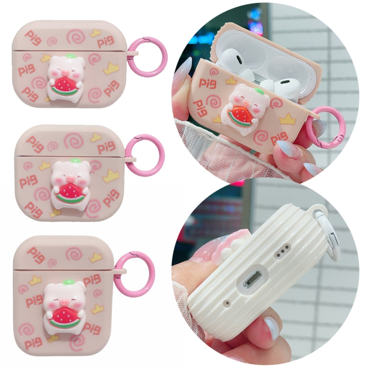 For AirPods 2 / 1 Fresh 3D Piglet Pattern Earbuds Box PC Case by buy2fix