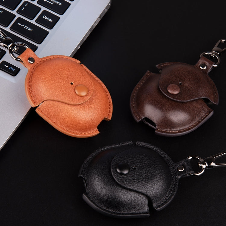 For Redmi Buds 4 Business Leather Earphone Protective Case with Hook(Dark Brown) by buy2fix
