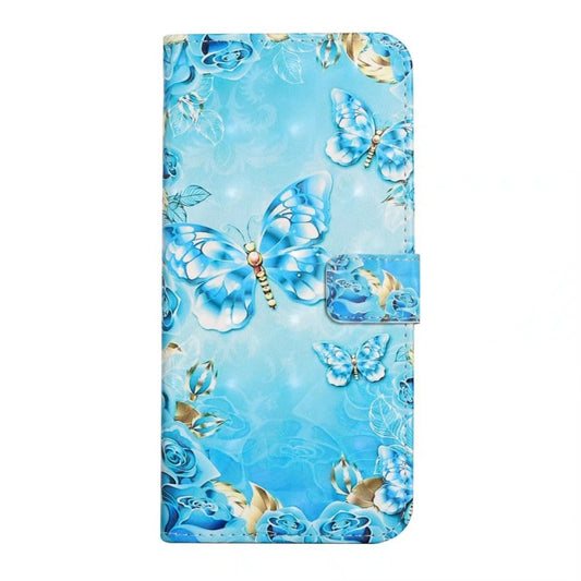 For Samsung Galaxy S25 5G Oil Embossed 3D Drawing Leather Phone Case(Blue Butterflies) by buy2fix