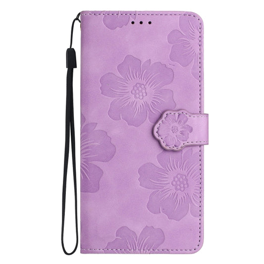 For Samsung Galaxy S25+ 5G Flower Embossing Pattern Leather Phone Case(Purple) by buy2fix