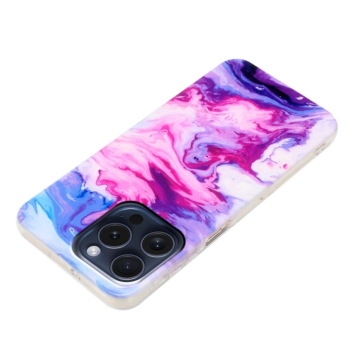 For iPhone 16 Pro Max IMD Marble TPU Phone Case(Red) by buy2fix