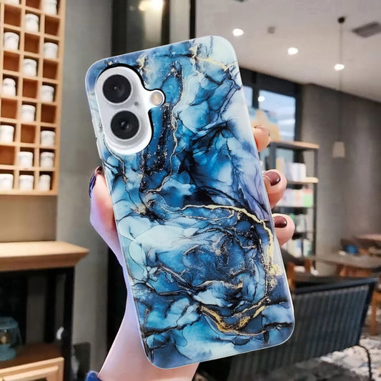 For iPhone 16 Plus IMD Marble TPU Phone Case(Grey) by buy2fix