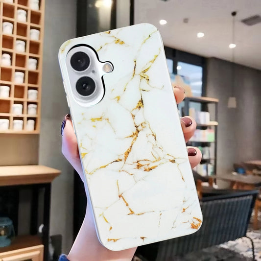 For iPhone 16 Plus IMD Marble TPU Phone Case(White) by buy2fix