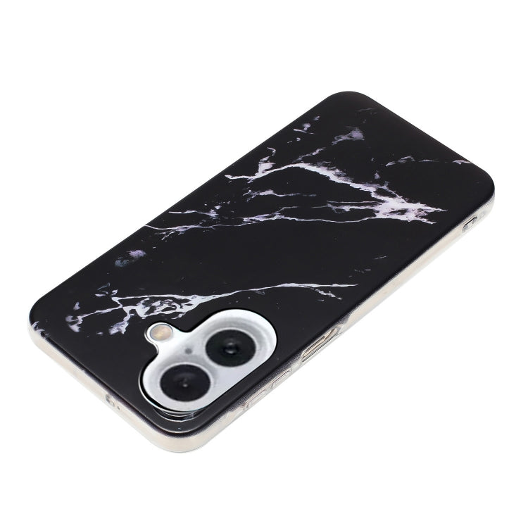 For iPhone 16 Plus IMD Marble TPU Phone Case(Black) by buy2fix