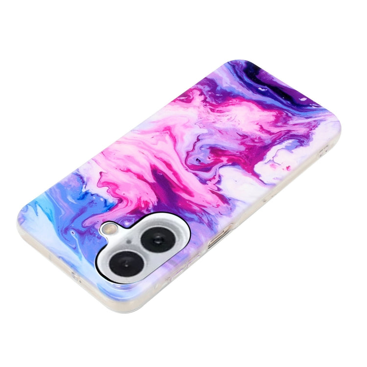 For iPhone 16 Plus IMD Marble TPU Phone Case(Red) by buy2fix