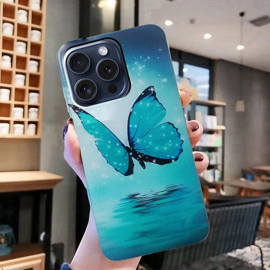 For iPhone 16 Pro Colored Drawing Pattern TPU Phone Case(Butterfly) by buy2fix