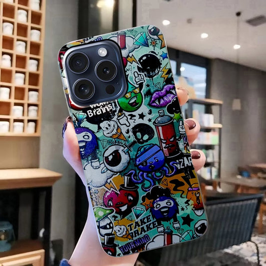 For iPhone 16 Pro Colored Drawing Pattern TPU Phone Case(Graffiti) by buy2fix