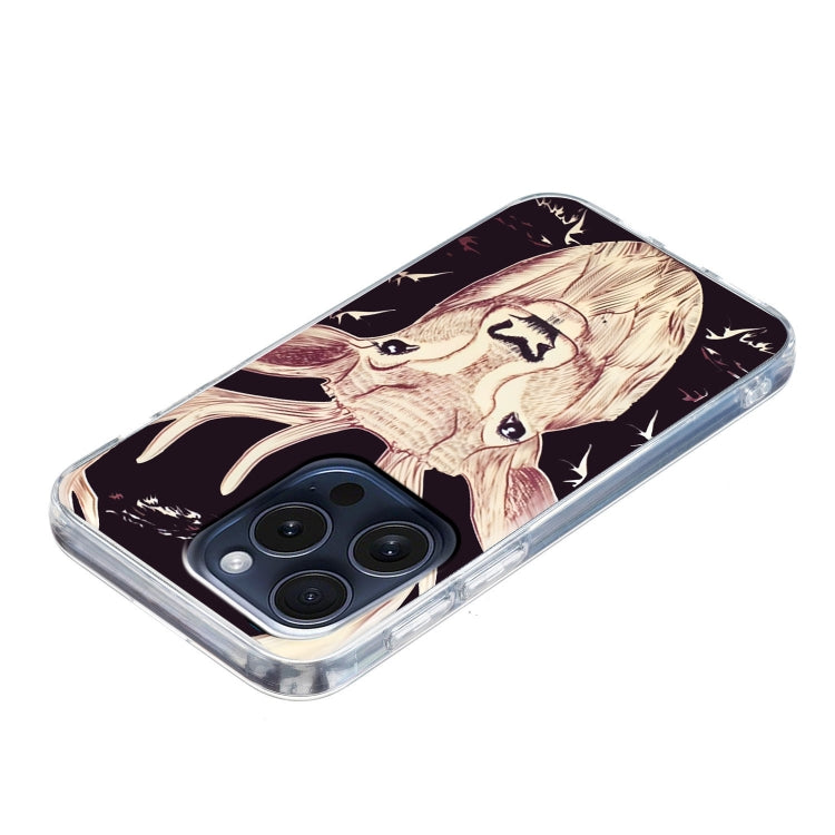 For iPhone 16 Pro Colored Drawing Pattern TPU Phone Case(Deer) by buy2fix