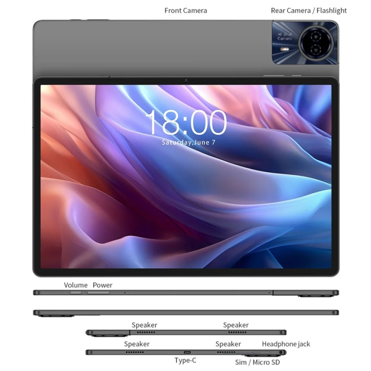 Teclast T65 Max Tablet PC 13 inch, 8GB+256GB, Android 14 MediaTek Helio G99 Octa Core, 4G LTE Dual SIM by TECLAST
