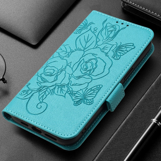 For Redmi K70 Ultra 5G Global Embossed Rose RFID Anti-theft Leather Phone Case(Light Blue) by buy2fix