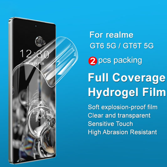 For Realme GT 6T 5G Global 2pcs/Set imak Curved Full Screen Hydrogel Film Protector by imak