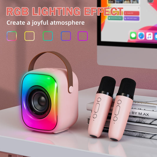 ONIKUMA L7 5W Karaoke Bluetooth Speaker with 2 Microphones(Pink) - Desktop Speaker by ONIKUMA | Online Shopping UK | buy2fix