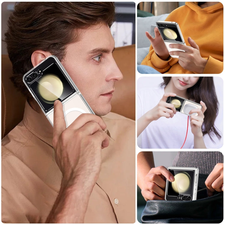 For Samsung Galaxy Z Flip5 5G MagSafe Transparent Shockproof PC Folding Phone Case by buy2fix