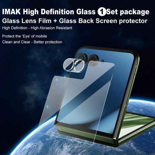 For Motorola Razr 50 Ultra 1 Sets imak Integrated Lens Film + Glass Rear Screen Sticker by imak
