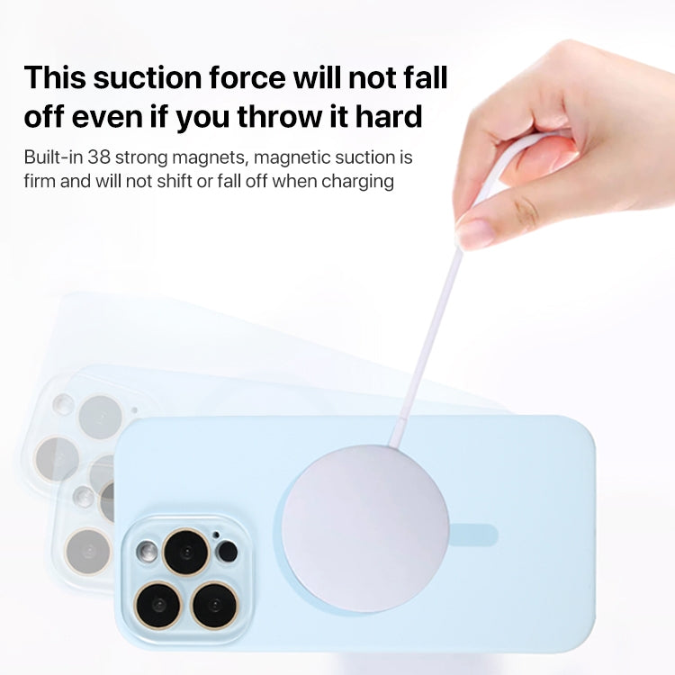 For iPhone 15 Liquid Silicone MagSafe Full Coverage Phone Case with Lens Film(White) by buy2fix