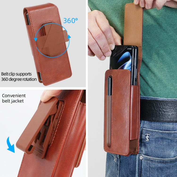 For Samsung Galaxy Z Fold 3 / 4 / 5 / 6 VIETAO Retro Thinking Series PU Shockproof Phone Bag, Without Pen(Black) - Galaxy Z Fold5 Cases by VIETAO | Online Shopping UK | buy2fix