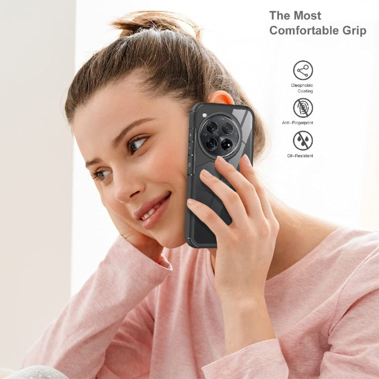For OnePlus 12 Acrylic+TPU Transparent Shockproof Phone Case(Black) by buy2fix