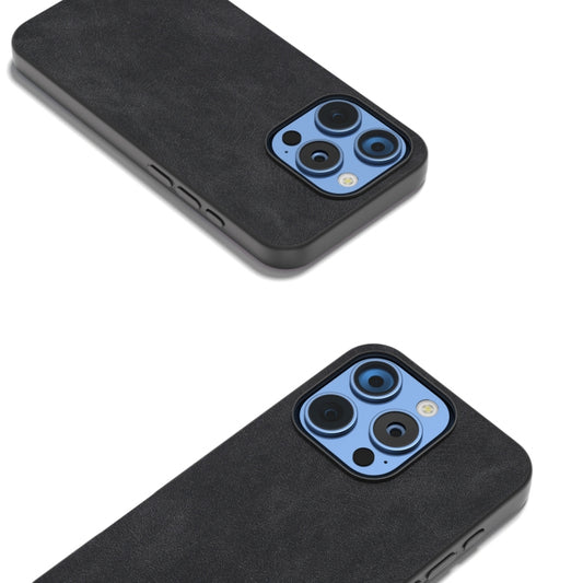 For iPhone 16 Pro Max Black Frame PU Leather Full Coverage Phone Case(Black) by buy2fix